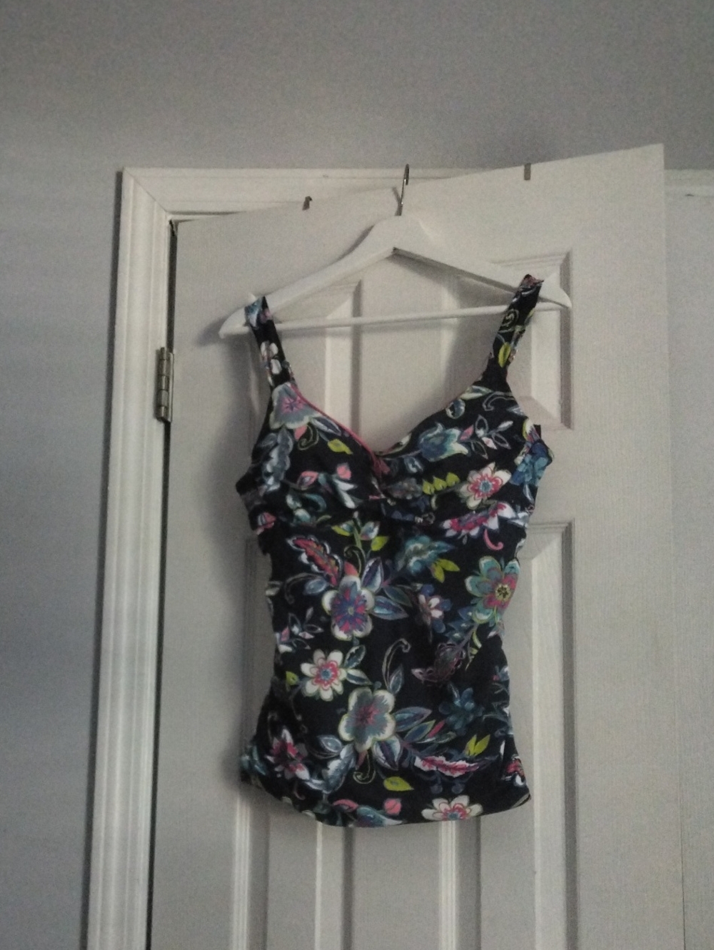 Anne Cole Black Floral Camisole Tank